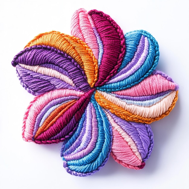 Kwiatowy motyw haftu